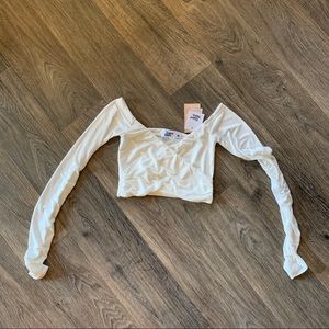 NWT Tiger Mist Long Sleeve Cross Front Top